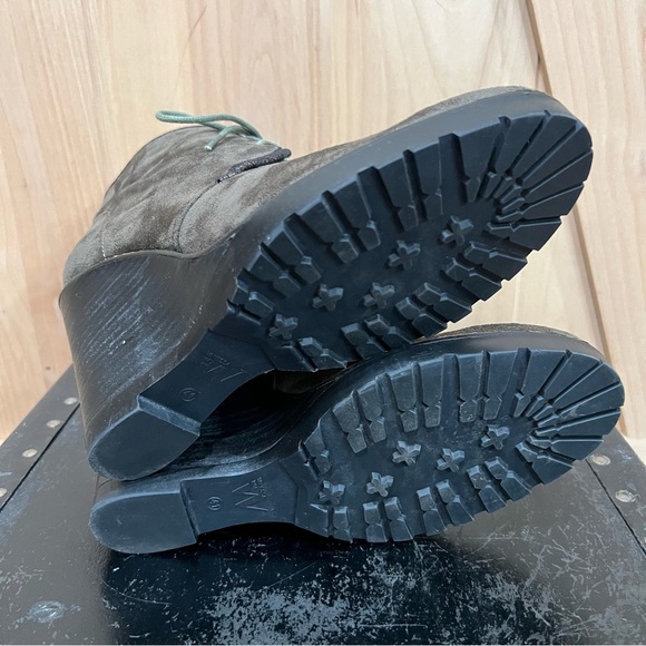 Anthropologie Vanessa Wu wedge booties Boots Size 10 Gray EU 41 - Picture 15 of 16